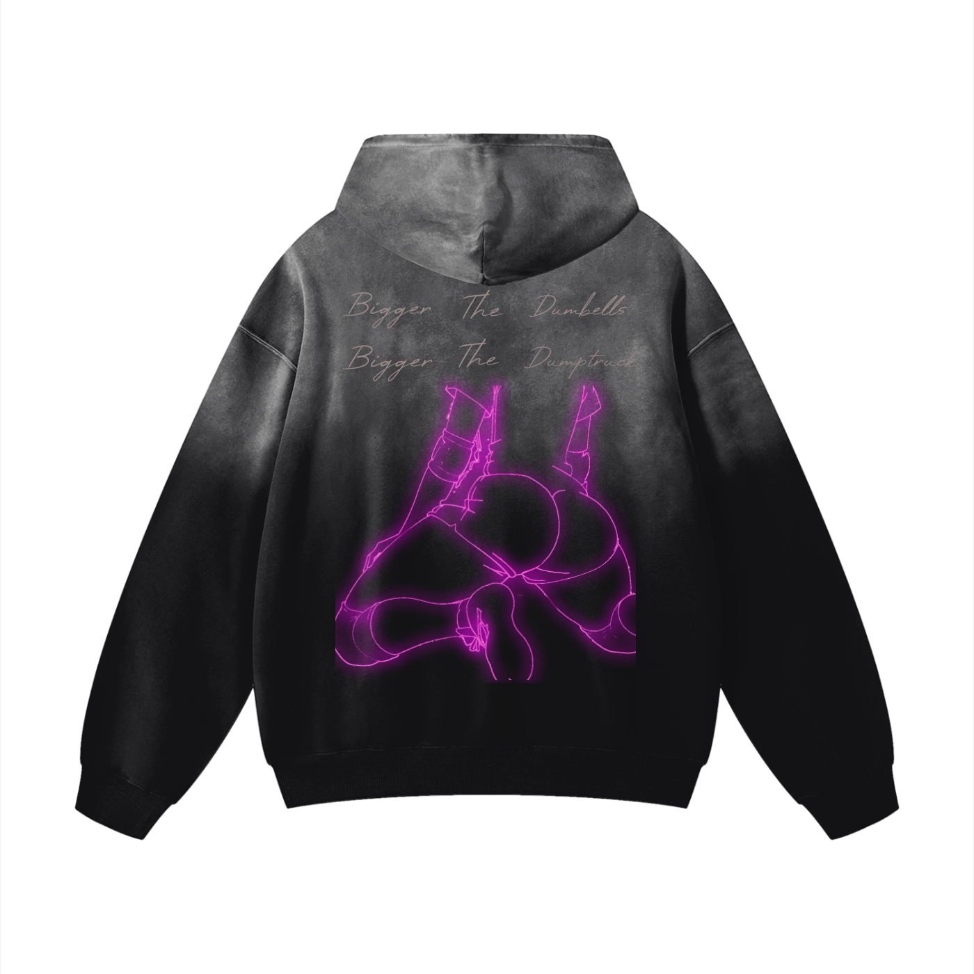 Sunfade Oversized Hoodie - Bigger The Dumbells, Bigger the...