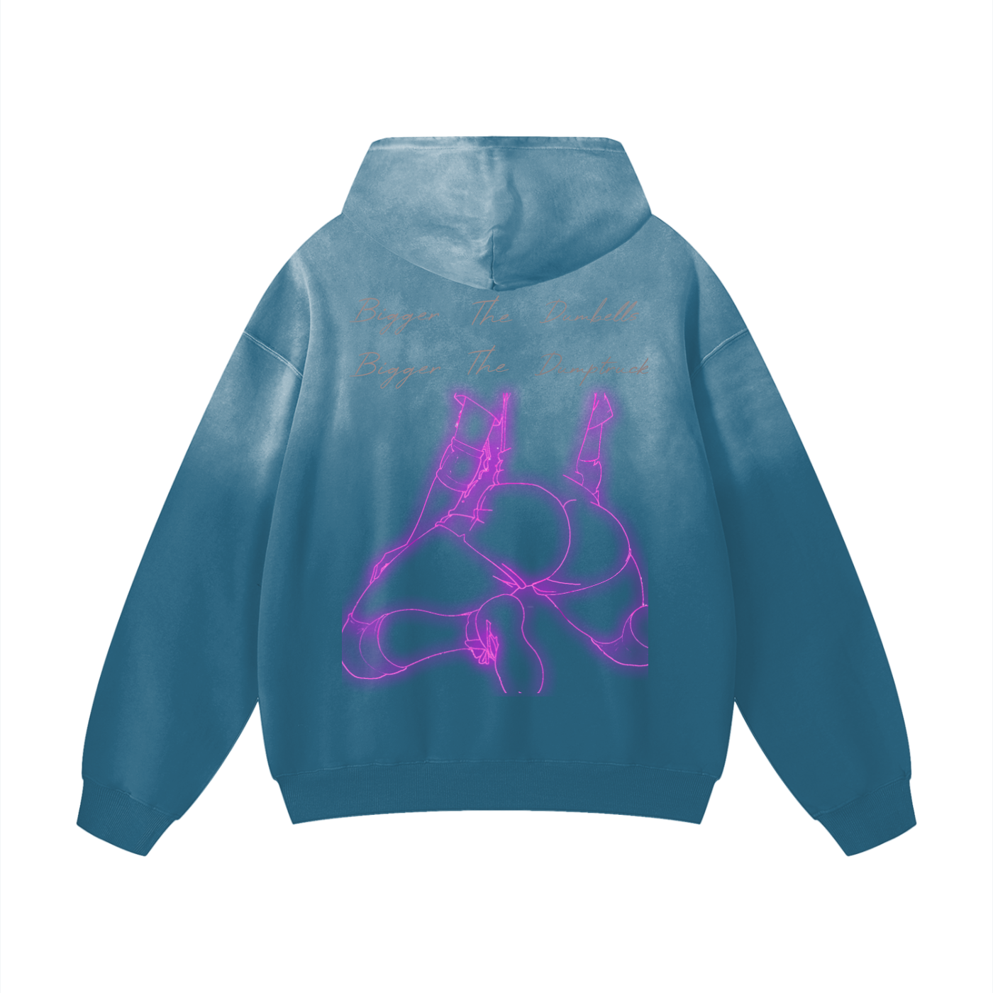 Sunfade Oversized Hoodie - Bigger The Dumbells, Bigger the...