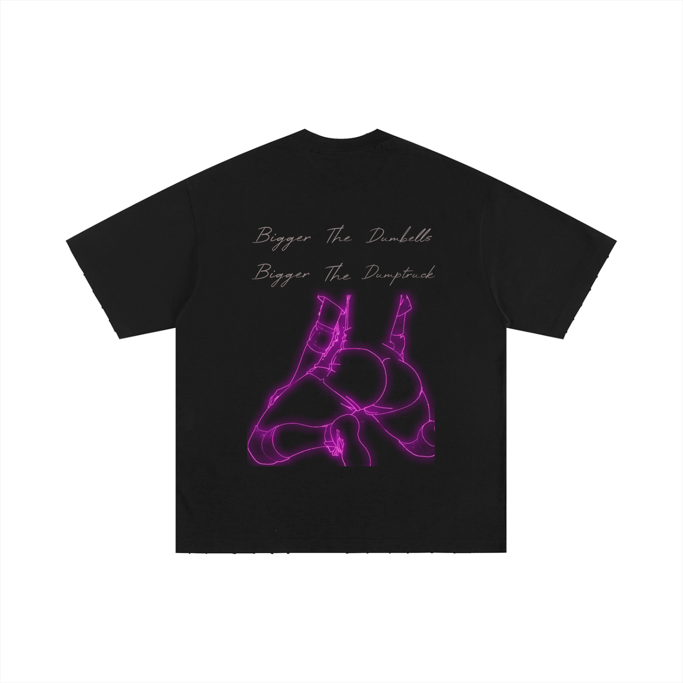 Hand-frayed T-shirt - Bigger The Dumbells, Bigger The...